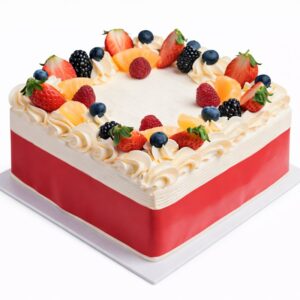 Square Mixed Fruit Fresh Cream Cake